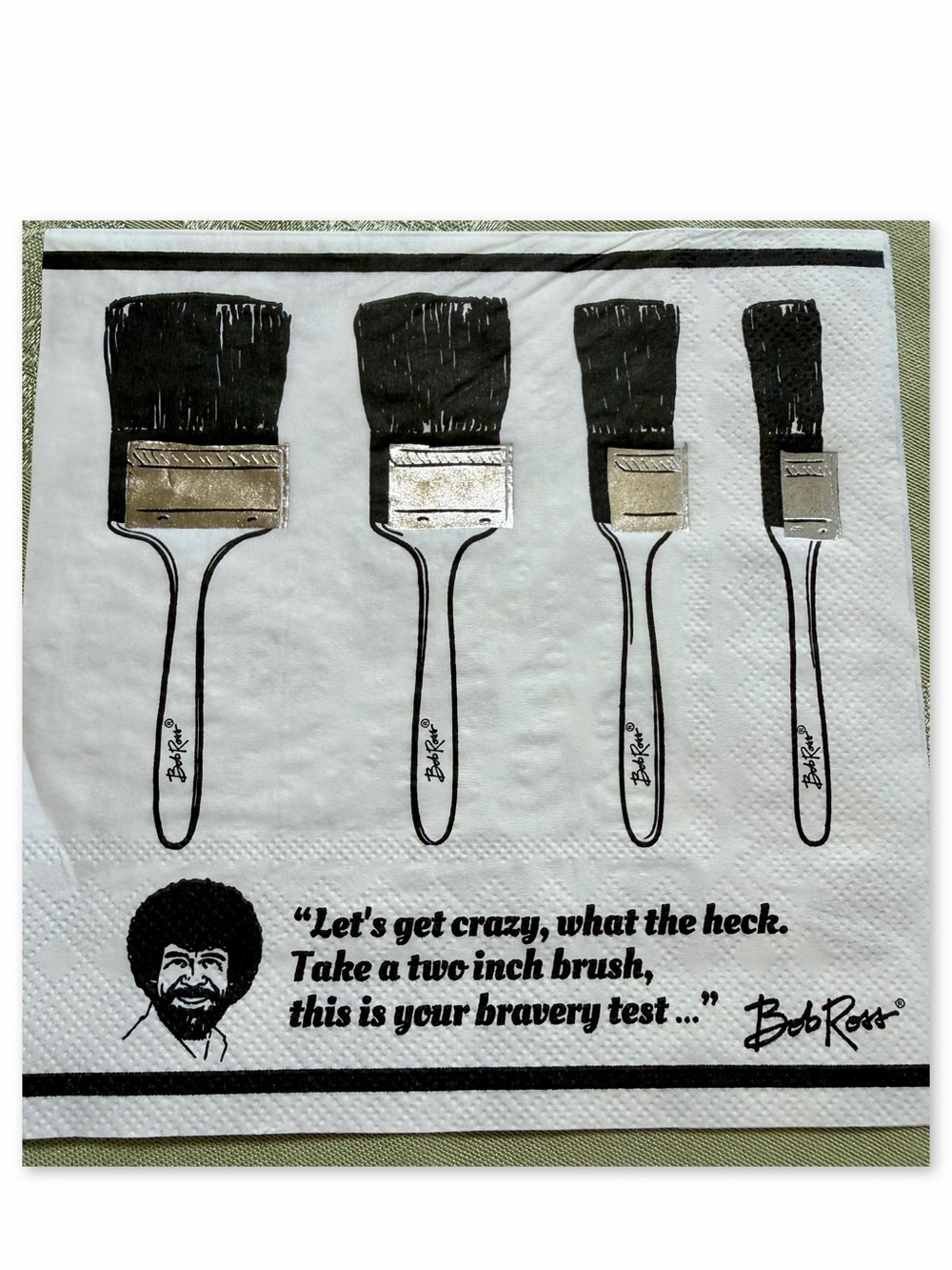 Bob Ross Classic Napkins – 11 Count – Metallic Foil – Craft Journal Decoupage